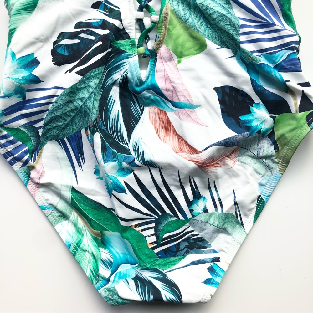 NEW La Blanca one piece swimsuit -white/green - Picture 6 of 9